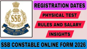 SSB Constable Online Form 2026