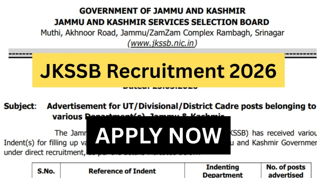 JKSSB Recruitment 2026