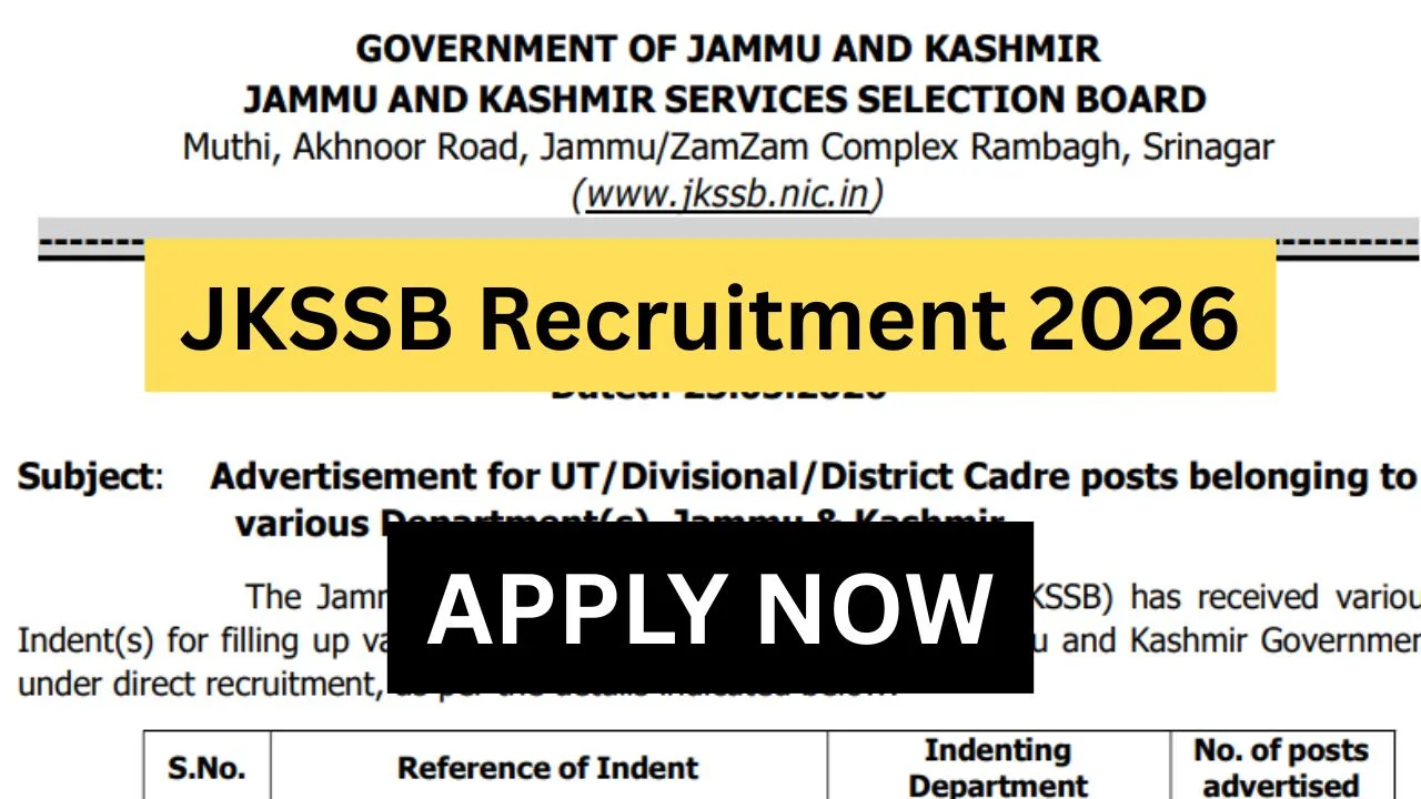 JKSSB Recruitment 2026